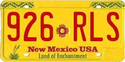 NM license plate 926RLS