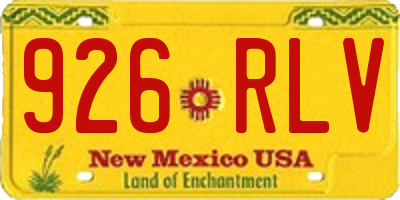 NM license plate 926RLV