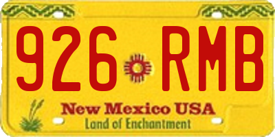 NM license plate 926RMB