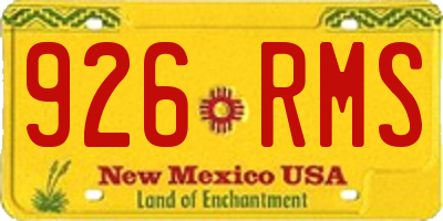 NM license plate 926RMS