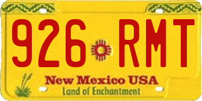 NM license plate 926RMT