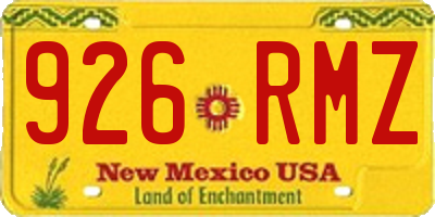 NM license plate 926RMZ