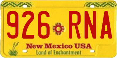 NM license plate 926RNA