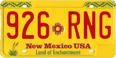 NM license plate 926RNG