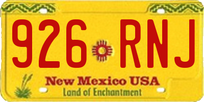 NM license plate 926RNJ