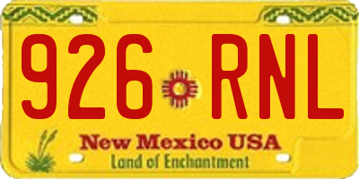 NM license plate 926RNL