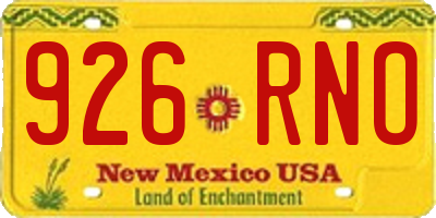 NM license plate 926RNO