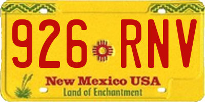 NM license plate 926RNV