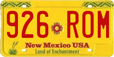 NM license plate 926ROM