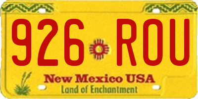 NM license plate 926ROU