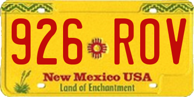 NM license plate 926ROV
