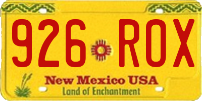 NM license plate 926ROX
