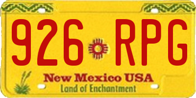 NM license plate 926RPG