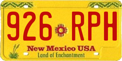 NM license plate 926RPH