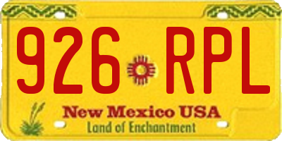 NM license plate 926RPL