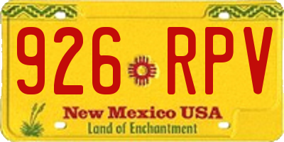 NM license plate 926RPV