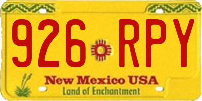 NM license plate 926RPY