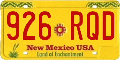 NM license plate 926RQD