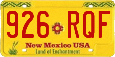 NM license plate 926RQF