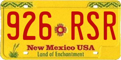 NM license plate 926RSR