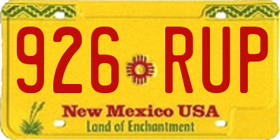 NM license plate 926RUP
