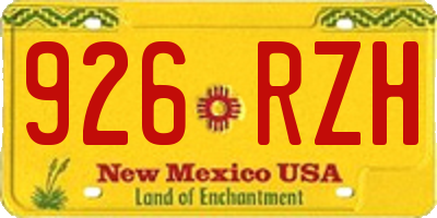 NM license plate 926RZH