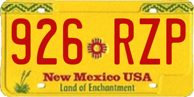 NM license plate 926RZP