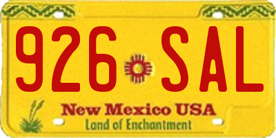 NM license plate 926SAL
