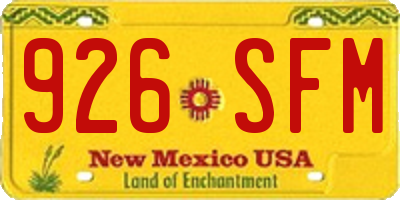 NM license plate 926SFM