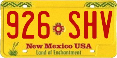NM license plate 926SHV