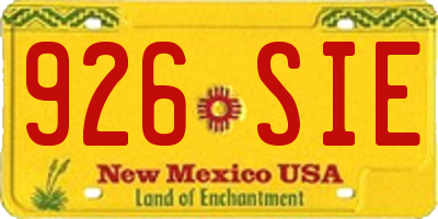 NM license plate 926SIE