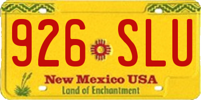 NM license plate 926SLU
