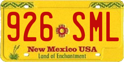 NM license plate 926SML