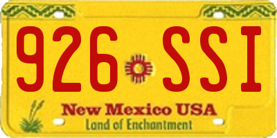 NM license plate 926SSI