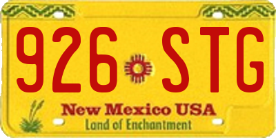 NM license plate 926STG