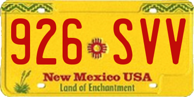 NM license plate 926SVV