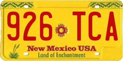 NM license plate 926TCA