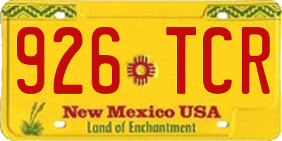 NM license plate 926TCR