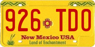 NM license plate 926TDO