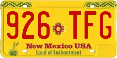 NM license plate 926TFG