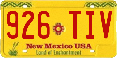 NM license plate 926TIV
