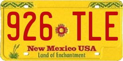 NM license plate 926TLE
