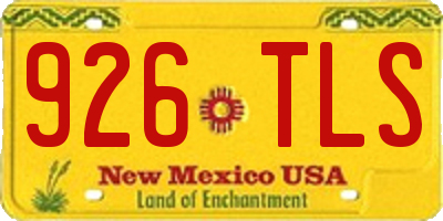 NM license plate 926TLS