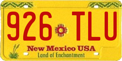 NM license plate 926TLU
