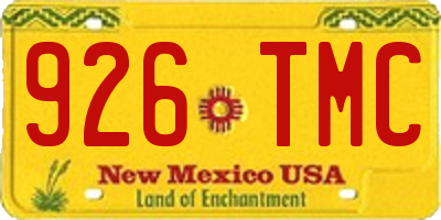 NM license plate 926TMC