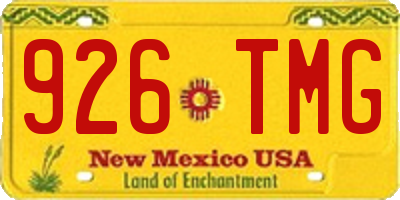 NM license plate 926TMG