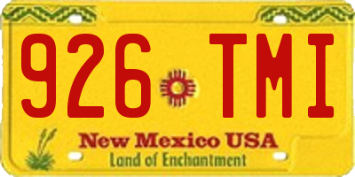 NM license plate 926TMI