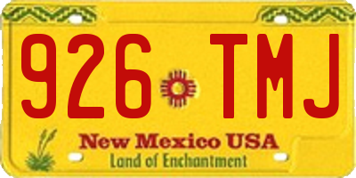 NM license plate 926TMJ