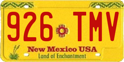 NM license plate 926TMV