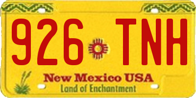 NM license plate 926TNH